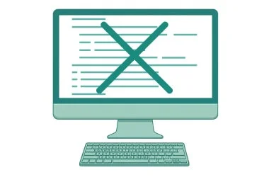 バツ印が表示されたコンピューターのモニター