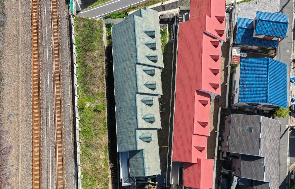 住宅街の空撮風景