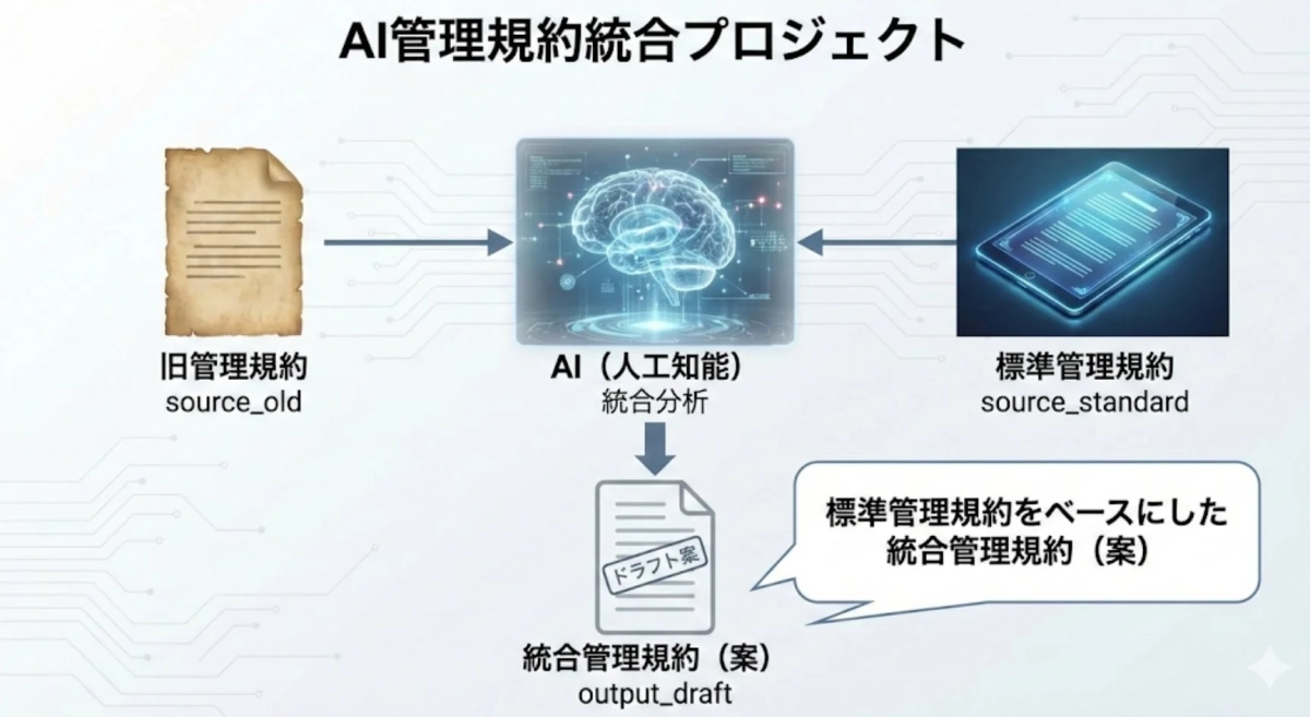 AI管理規約統合プロジェクトフロー図