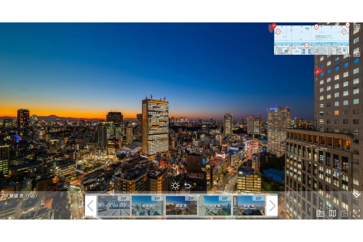 高層階からの夜景パノラマ