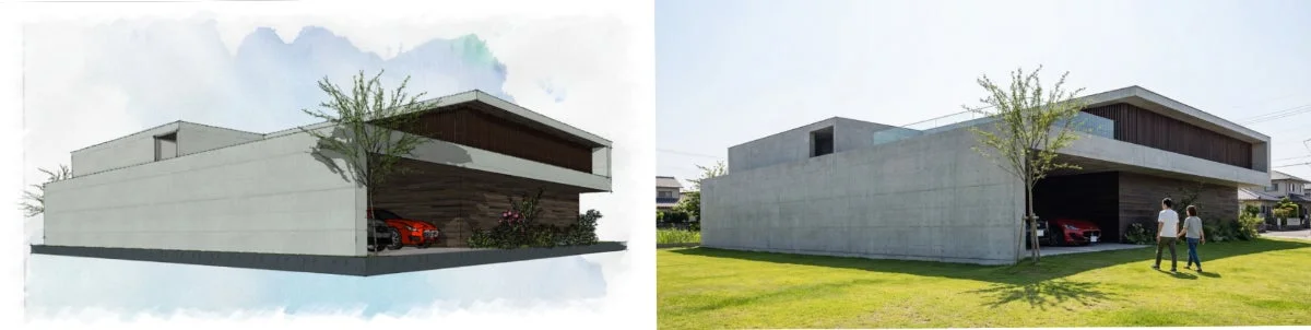建築パースと実写写真の比較