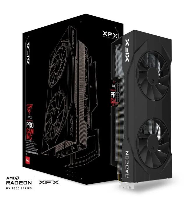 XFXブランドのAMD Radeon RX 9000シリーズグラフィックカードのパッケージ