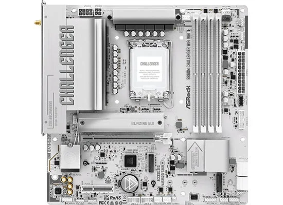 ASRock B860M Challenger WiFi White マザーボード俯瞰