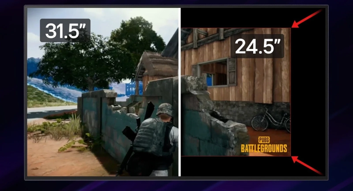 PUBG BATTLEGROUNDSの画面サイズ比較