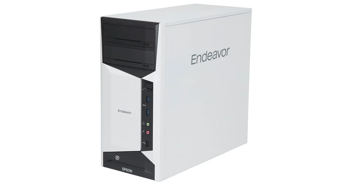 白い筐体のデスクトップパソコン「EPSON Endeavor」