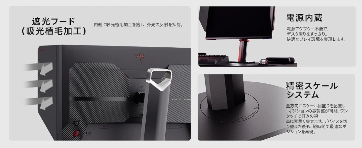 遮光フード、電源内蔵、精密スケールシステム
