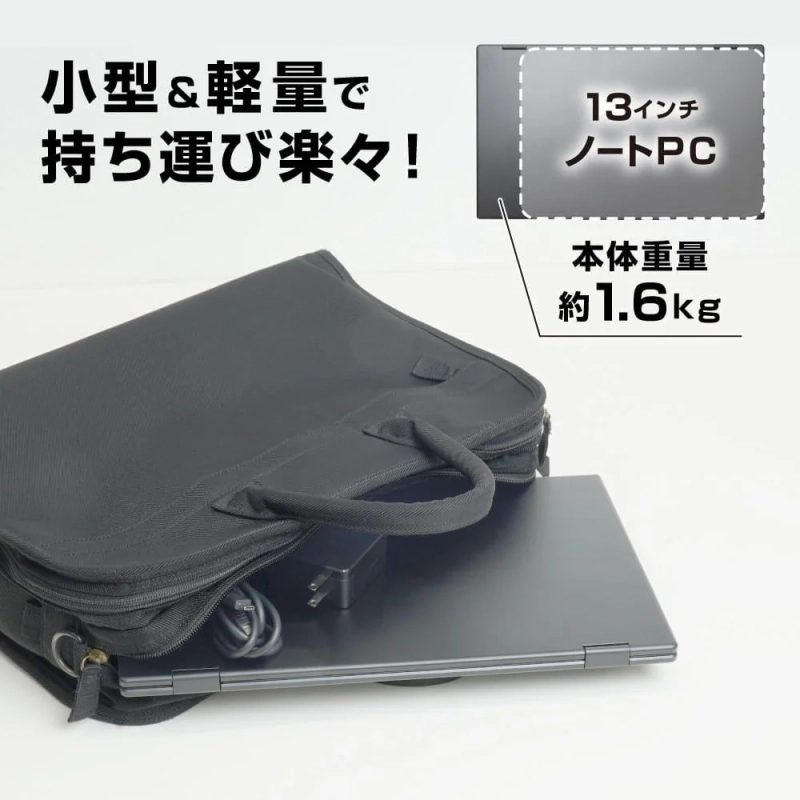 小型軽量で持ち運びが楽なことをアピール