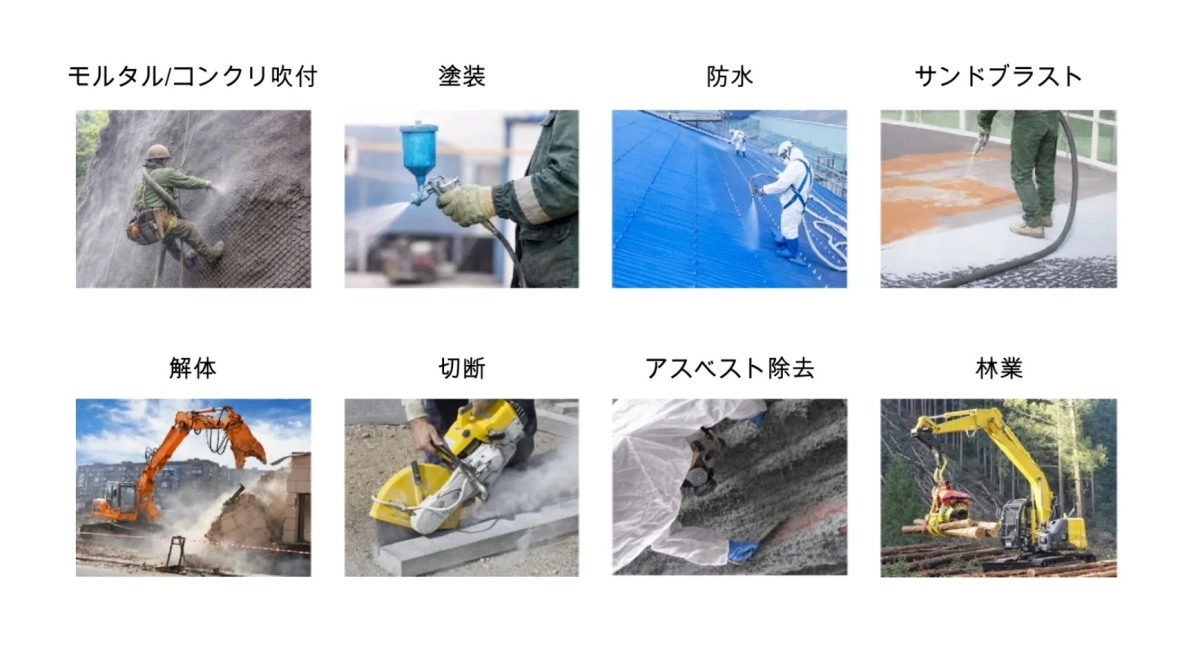 建設現場の多様な作業風景