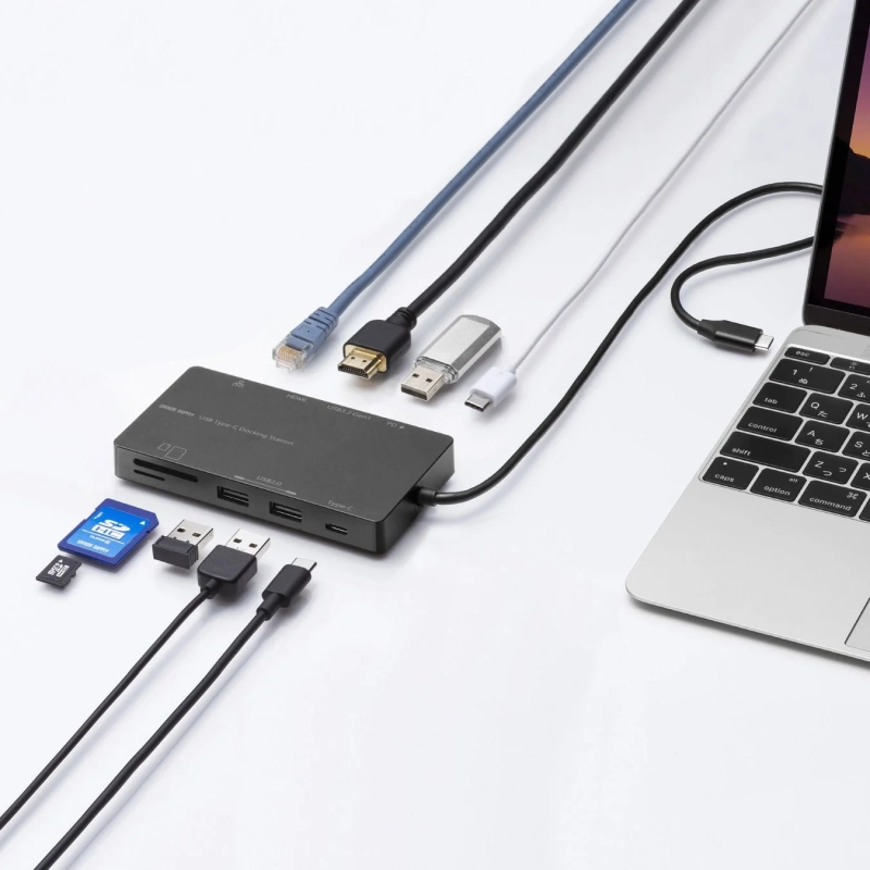USB Type-CドッキングステーションとノートPCの接続イメージ