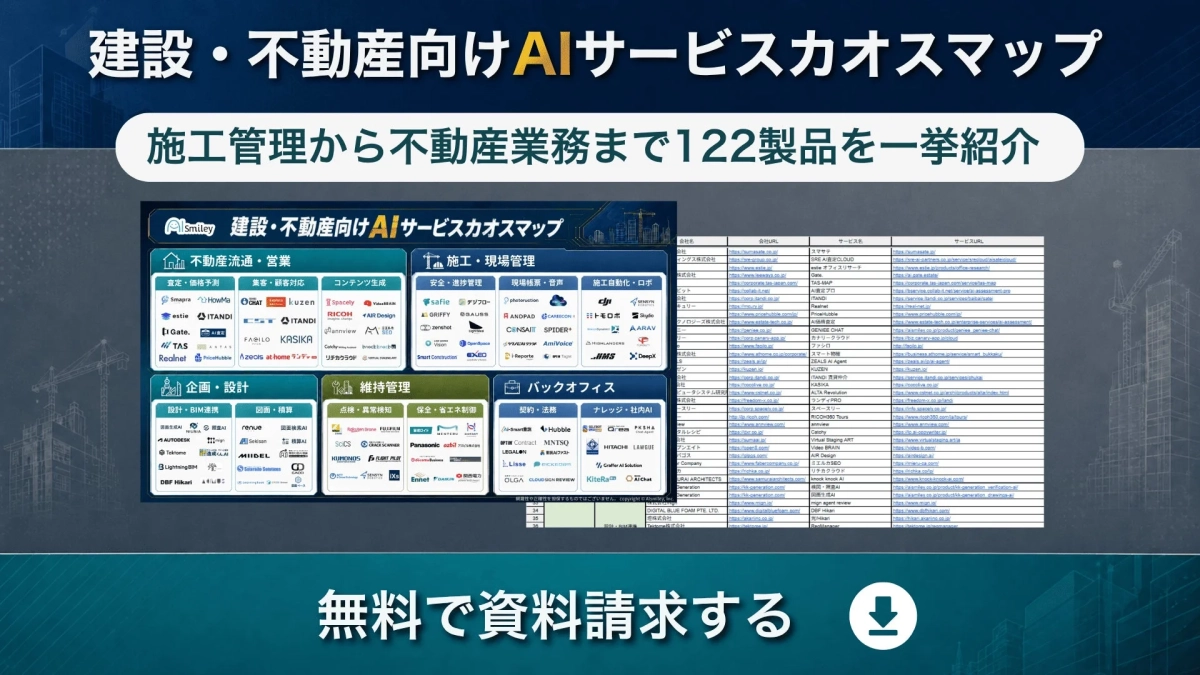 建設・不動産向けAIサービスカオスマップカテゴリ詳細