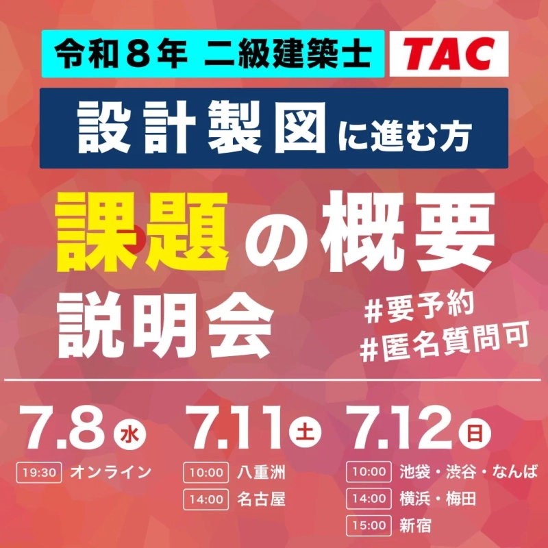 令和8年 二級建築士 設計製図 課題の概要 説明会