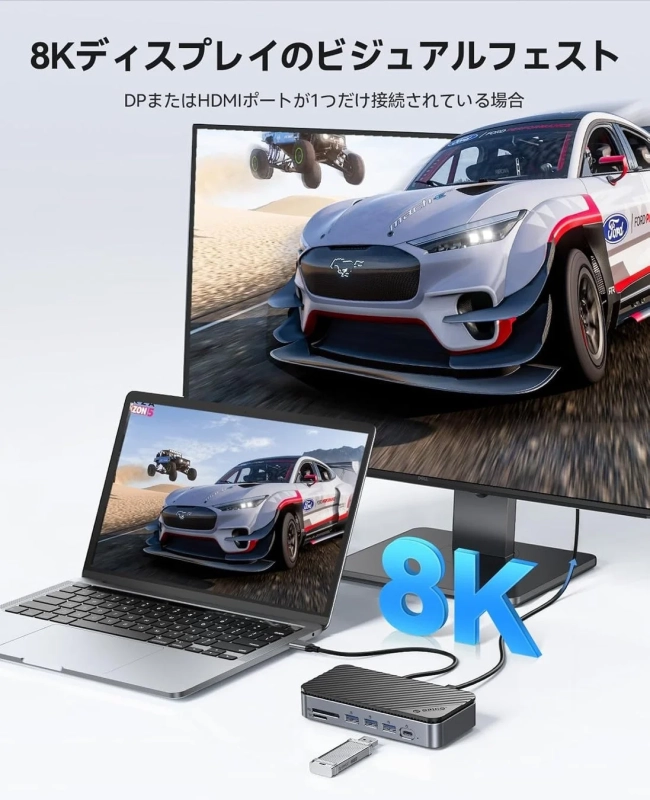 8Kディスプレイ出力でゲームを楽しむイメージ