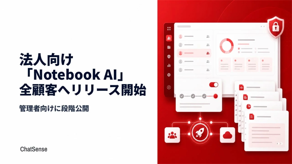 法人向けAIサービス「Notebook AI」のリリース告知と管理画面のダッシュボード