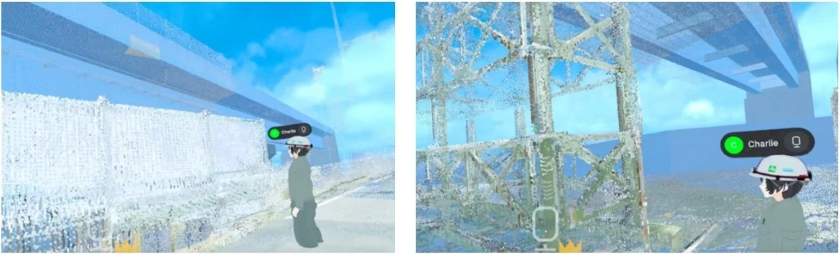 VR/AR環境で点群データによる橋梁を点検するアバター