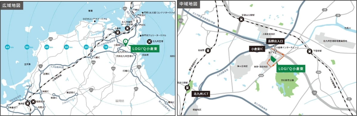 LOGI'Q小倉東PJの広域地図