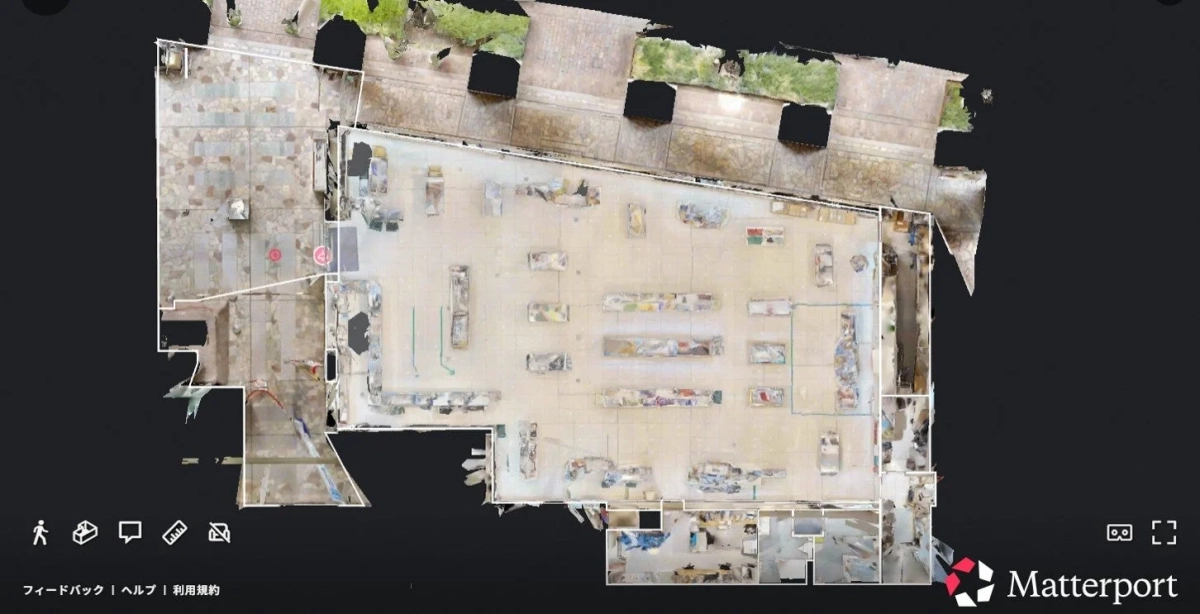 Matterportによる3Dスキャンデータの俯瞰図