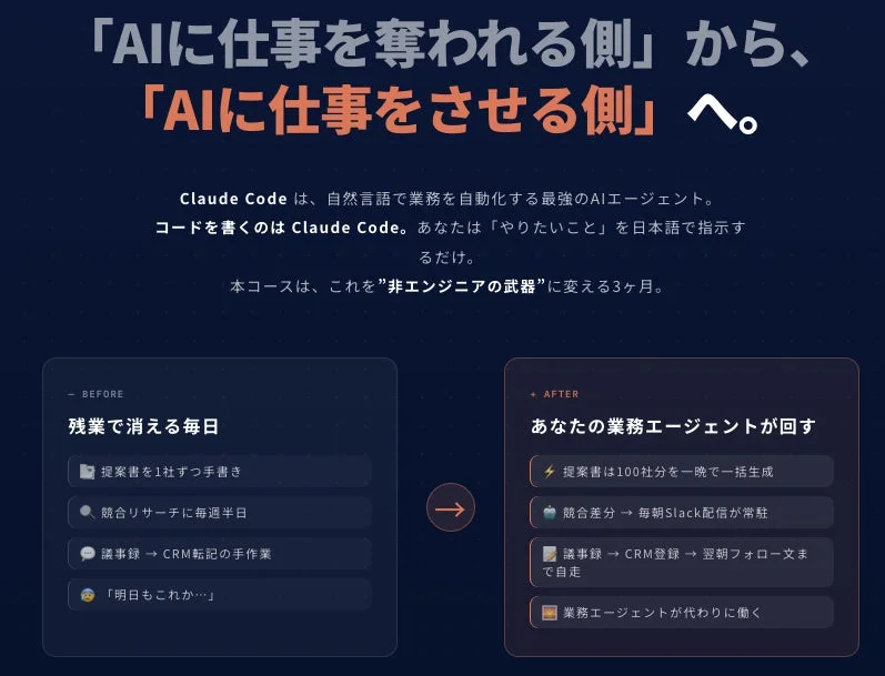 「AIに仕事を奪われる側」から、「AIに仕事をさせる側」へ。