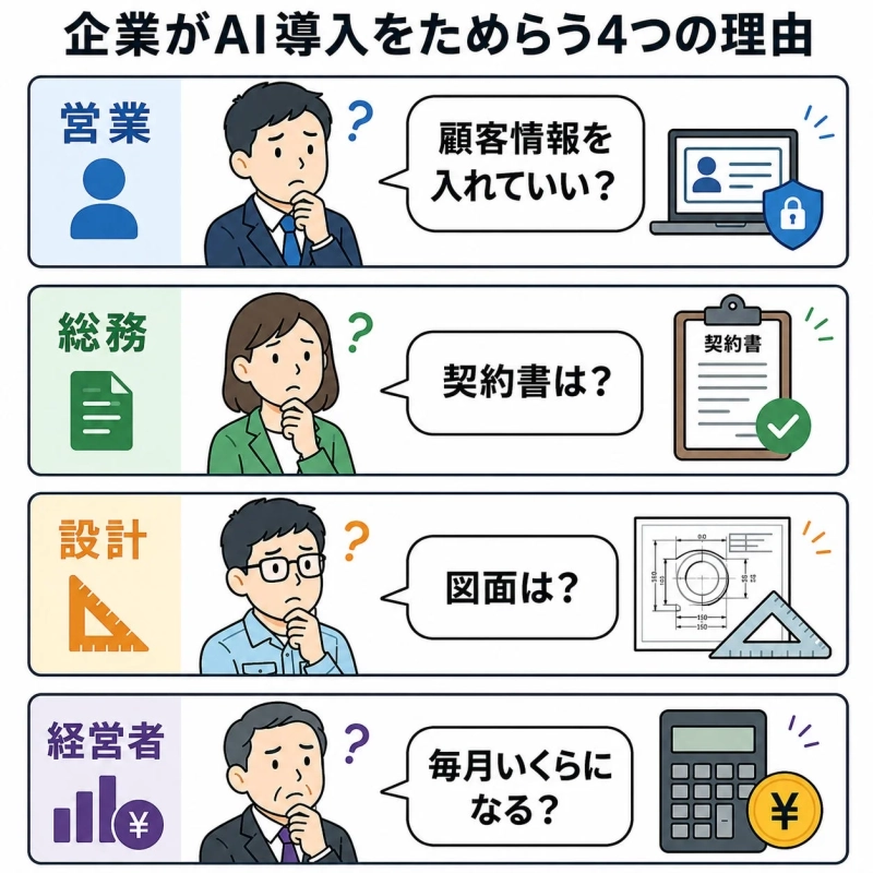 企業がAI導入をためらう4つの理由