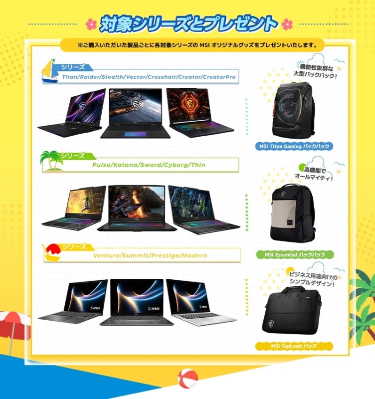 対象シリーズとプレゼント
