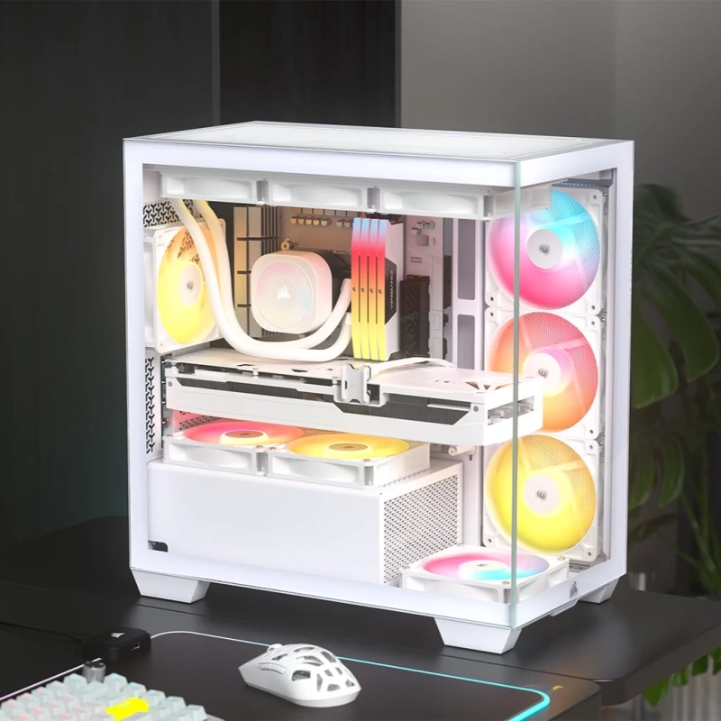 白いPCケース内部の高性能ゲーミングPC