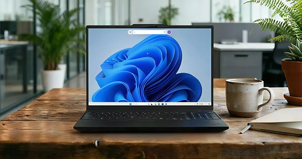 オフィスデスクに置かれたThinkPad P16s Gen 5 AMD