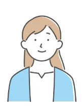 薄茶色の髪と笑顔が特徴の女性の上半身イラスト