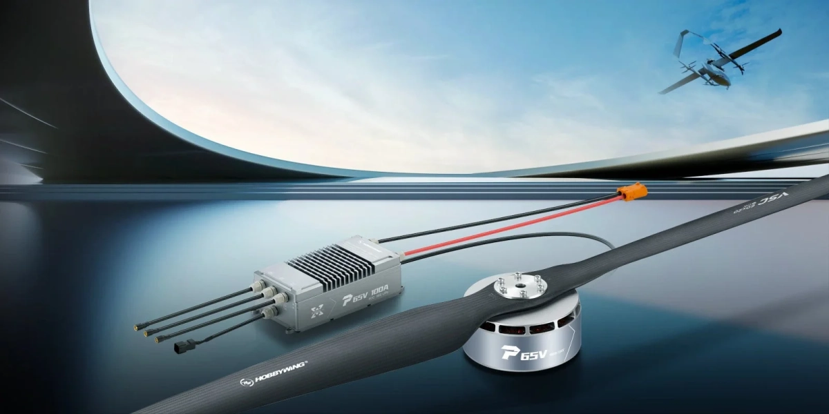 Propeller, motor, ESC in futuristic environment