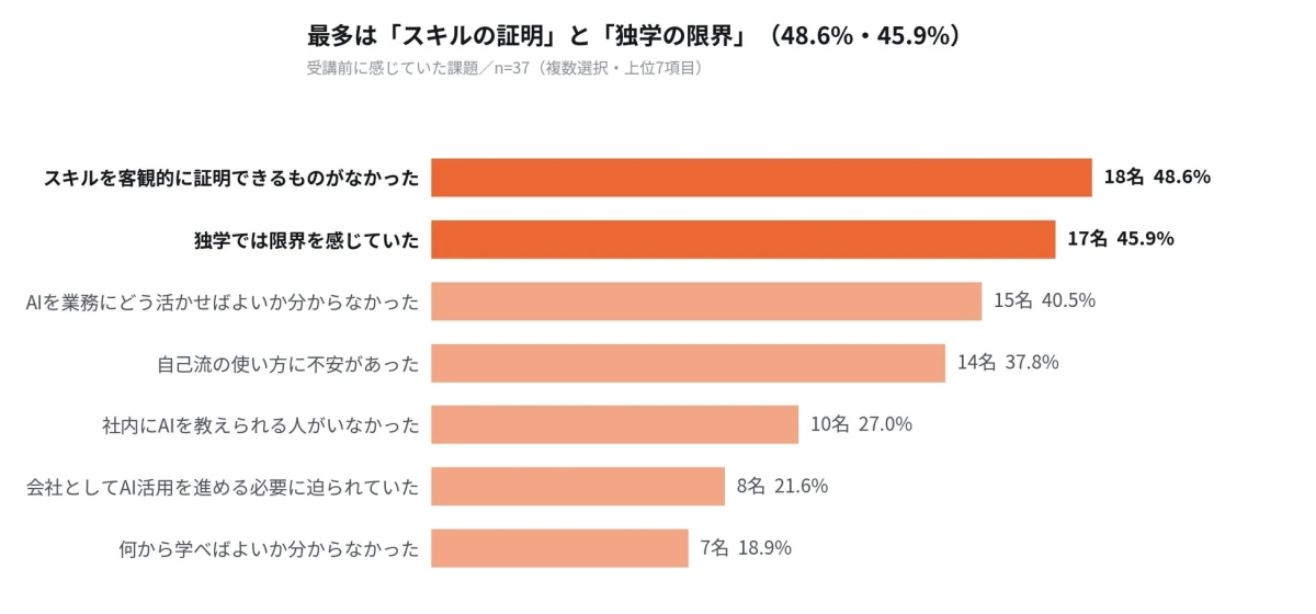 受講前に感じていた課題
