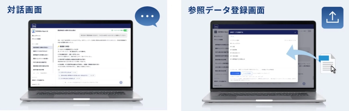 対話画面とデータ登録画面