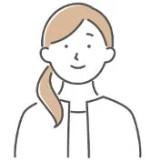 ポニーテールにした女性のシンプルなイラスト