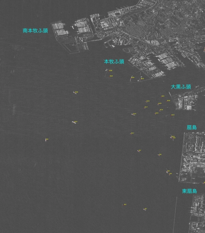 東京湾(横浜沖)での検知結果