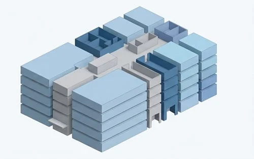 モジュール式建物の3Dモデル