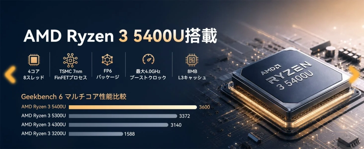 AMD Ryzen 3 5400U 性能比較