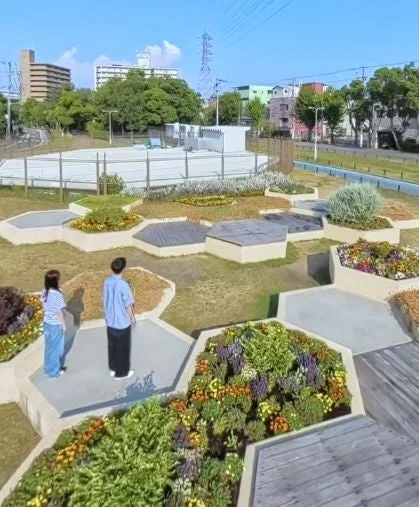 憩いの場の花壇