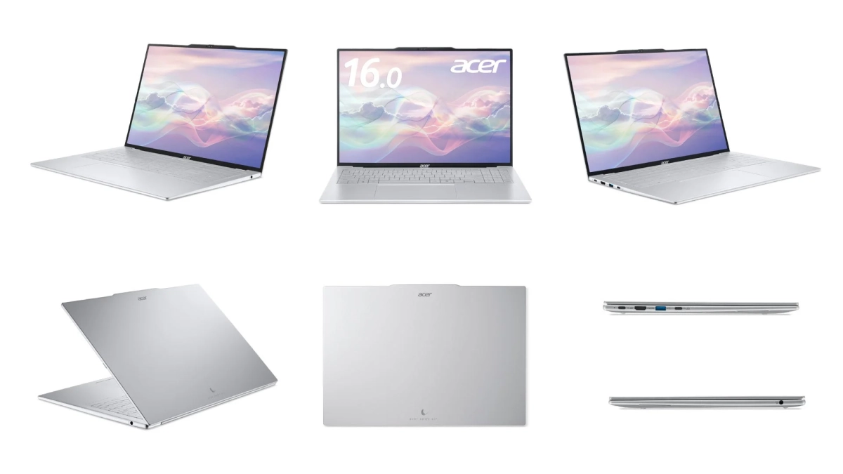 複数のアングルから撮影されたAcer Swift Air 16