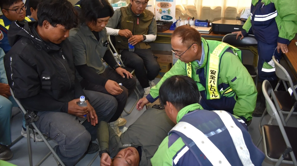 現場救護シミュレーションの様子