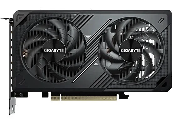 GIGABYTE製のデュアルファンを搭載したグラフィックカードの画像です。