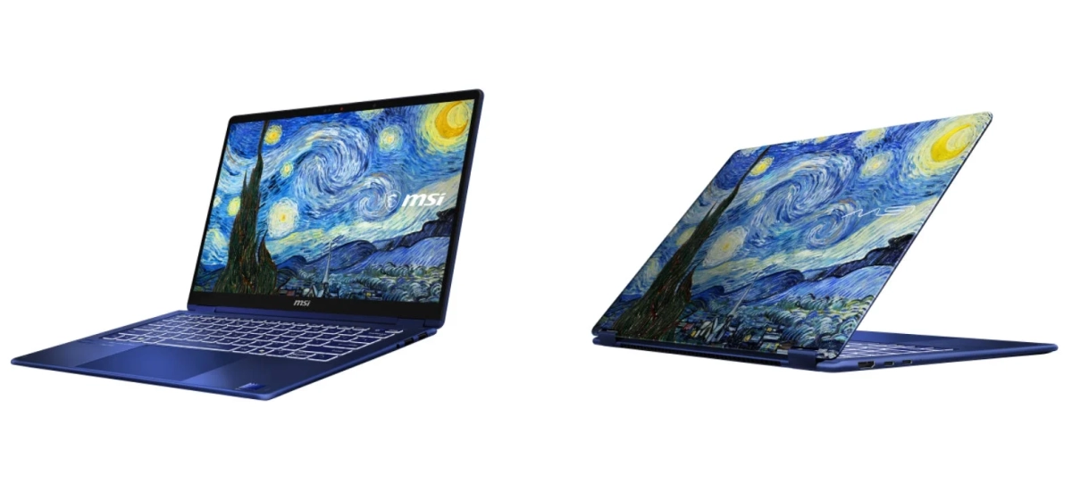 星月夜デザインのノートPC