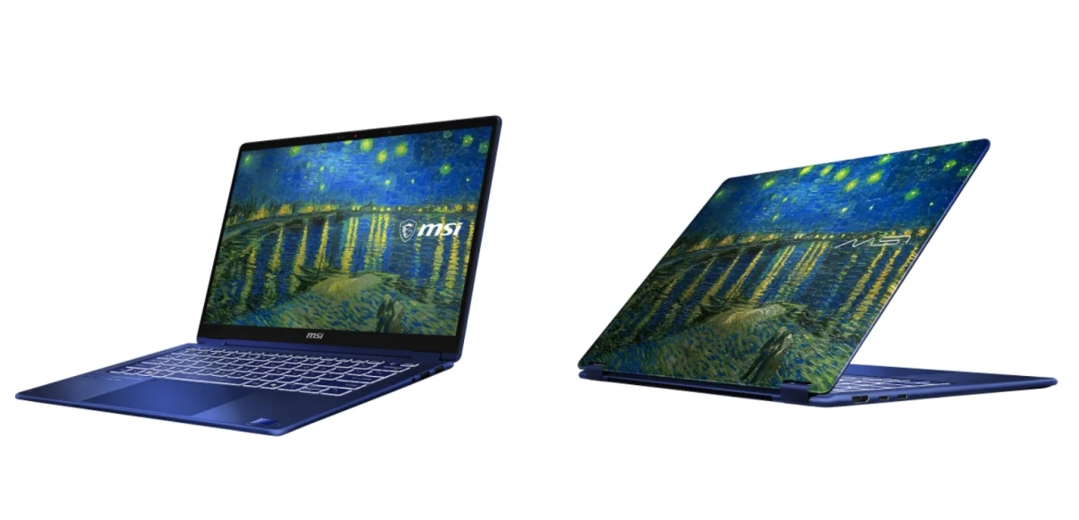 ローヌ川の星月夜デザインのノートPC
